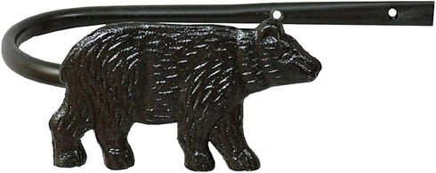 Metal Bear Curtain Tie Backs - Rustic Black Lodge-Style, Set of 2, 8.25" x 4.25" x 3.25"