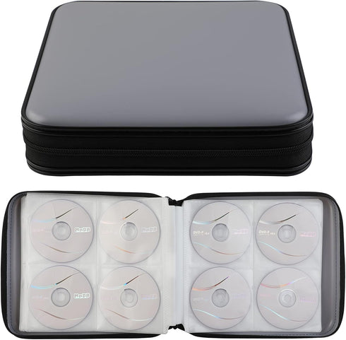 DVD Storage CD Case Holder: 160 Capacity CD Sleeves Black Disc Cases Binder for Car, Large DVD Wallet for Movies