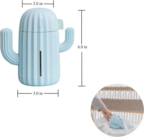 YINGJEE Mini Humidifier Single Room Humidifiers with Night Light Portable Cactus Air humidifier for for Yoga, Office