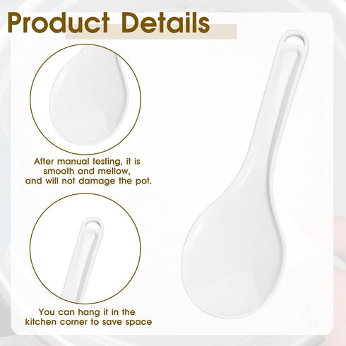 2PCS Plastic Rice Serving Spoon, Non-Stick Rice Spoon Paddle, 7.87 Inch Rice Cooker Spatula