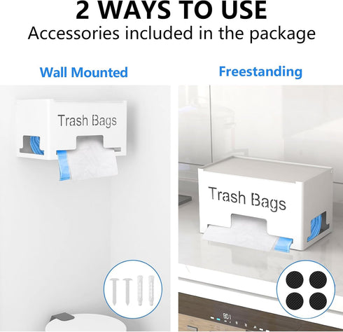 Countertop, STWWO Large Trash Bag Holder Dispenser, Metal Garbage Bag Dispenser Roll Holder, Kitchen Trash Storage