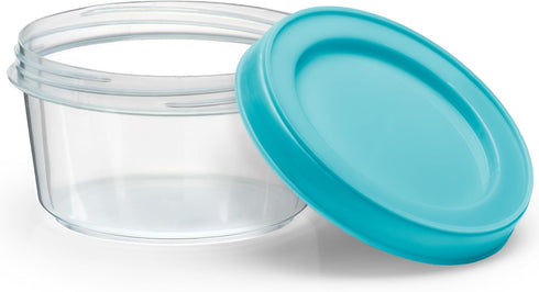 DecorRack 4 Pack 8 Oz Plastic Food Storage Containers with Screw Lids for Snacks, Travel, and Art Crafts