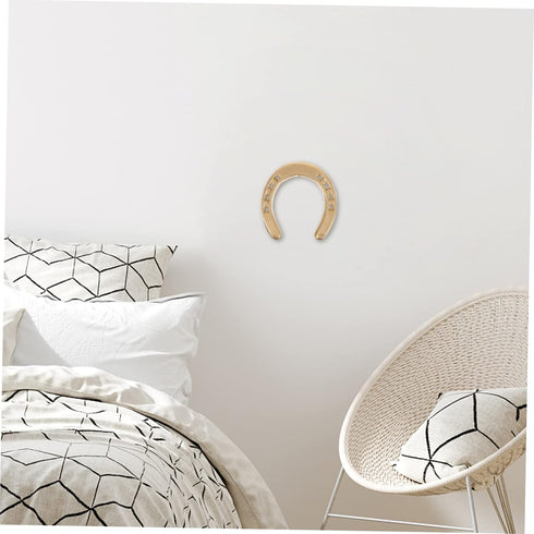 IMIKEYA Gold Horseshoe Decoration for Home Decor, Black Trim Wall Decor, Iron Horseshoe Wall Art (Small)