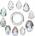 H&D 11pcs Clear Crystal Chandelier Lamp Lighting Drops Pendants Balls Prisms Hanging