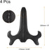 uxcell 4pcs 8" Easel Plate Holder, Wood-like Plastic Folding Display Stand Black for Decorative Picture Frame