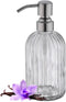 Glass Soap Dispensers for Kitchen and Bathroom - 16oz Heavy Glass Bottle with Stainless Steel Brushed Nickel Pump