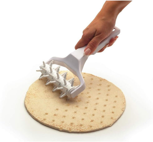 Time-Saver Pizza Dough Roller Docker, Dough Blistering Killer, Gift Package with Pizza Cutter and Pastry Scraper