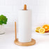 Bamboo Paper Towel Holder, Natural Bamboo Wooden Countertop Standing Paper Towel Holder,