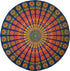 Handmade Sanganeer Peacock Mandala 72" Round Tablecloth, 100% Cotton, Gorgeous Blue Gray