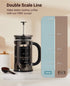 BAYKA 34 Ounce French Press Coffee Maker, Heat Resistant Borosilicate Glass with Stainless Steel