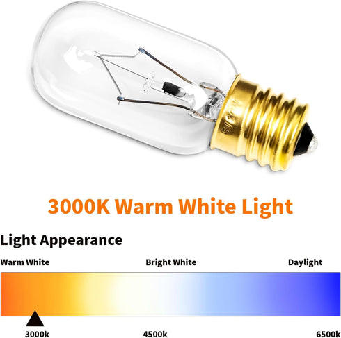 Belleone Light Bulb for LG Microwave Oven, Dimmable 125V 30W E17 Base, Compatible with LG Frigidaire Kenmore