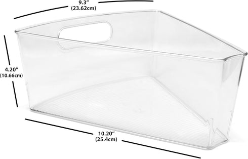 2 Pack Kitchen Spaces Lazy Susan Deep Organizer Bins, Corner Cabinet Turntable Shelf Storage for Kitchen and Pantry