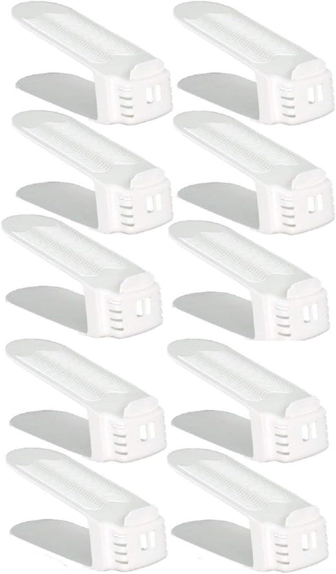 Shoe Slotz Pack, 10 Set Space-Saving Storage Units in Ivory | As Seen on TV | No Assembly Required | Limited Edition
