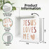 5x5 Baby Girls Nursery Decor - Jesus Loves Me Christian Gifts Wood Sign Wall Art Decoration, Boho Neutral Bible Verse