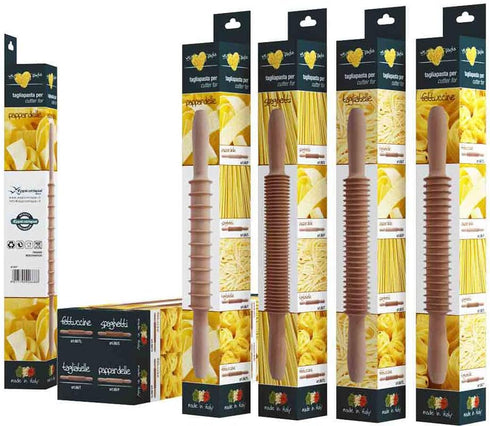 Eppicotispai Beechwood Rolling Pin Pappardelle Cutter