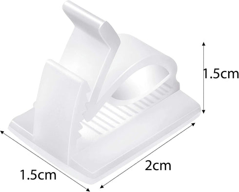 120 Pieces Outdoor Cable Clips, Adhesive Wire Holder Organizer for Christmas Fairy Lights, Medium, White