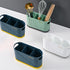 Kitchen Cutlery Drainer Utensil Holder, Wall-Mounted Storage Box, Flatware Organizer for Countertop, Green
