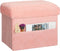 Storage Ottoman, Folding Ottoman Foot Rest Stool with Thicker Furry Padded Seat.