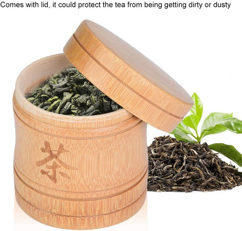 Fdit Tea Jar, Portable Lightweight Organic Container Canister for Tea Storage with Lid