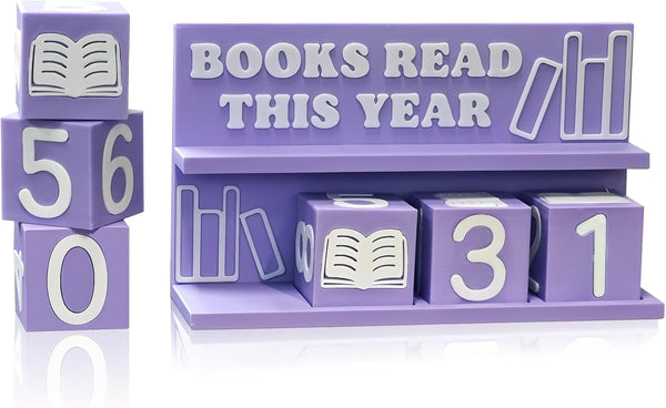 Books Read This Year Counter, 3D Printed Book Tracker for Reading Goal