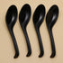 4 Pieces Black Plastic Soup Spoons, Japanese Soup Spoons, Rice Spoons, Chinese Wonton Soup Spoons