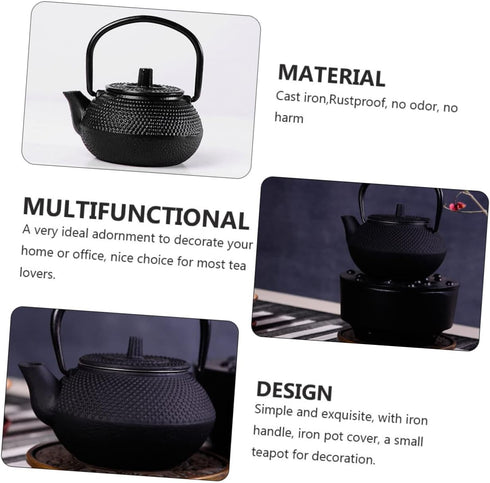 Cast Iron Teapot Tea Set - Japanese Mini Tea Pots, Espresso Kettle, Stainless Steel Small Tea Kettle Decoration