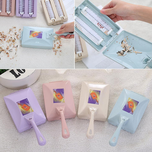 Carpet Debris Brush: Multi-functional Handheld Double Roller Cleaning Brush for Sofa and Carpet (Random)