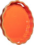 Orange Decorative Tray for Coffee Table, Wavy Scallop Beaded Plastic Serving Tray
