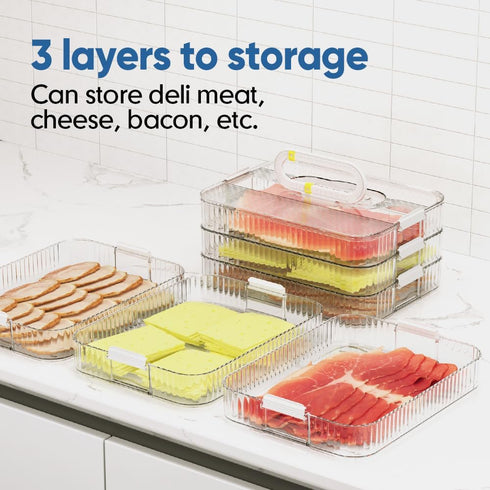 Moryimi Deli Meat Container for Fridge Organizers and Storage, Lunch Meat Container for Refrigerator Organizing, Deli