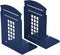 MerryNine 2 Pack Metal Book Ends, Telephone Booth Decorative Bookends, Non Skid Heavy Bookends for Home