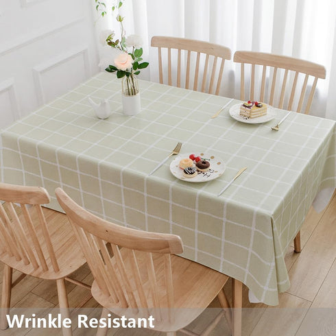 TruDelve Heavy Duty Vinyl Tablecloth, Sage Green Plastic Table Cloth, Spring Square Tablecloths Waterproof Outdoor