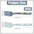 2pcs Silicone Cooking Forks, Multifunctional Cooking Fork Spaghetti Fork Heat Resistant Nonstick Blending Fork for Kitchen Cooking Baking Stir Mix Serving Utensils (Dark Blue, Lake Blue)