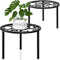 TOSKING 2-Pack Heavy Duty Metal Plant Stands - 10-inch Decorative Round Plant