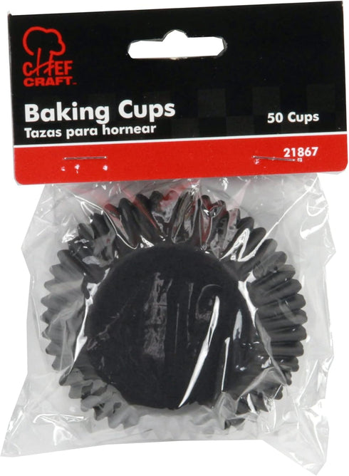 Chef Craft Classic Cupcake Liners, 50 count, Black by Chef Craft