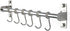 Sliding Hooks, Wall Mounted Rail, Stainless Steel Utensil Holder and Pot Lid Rack for Kitchen Tools, 6 Hooks