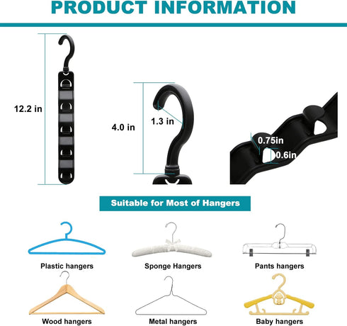 Closet Organizers and Storage - Upgraded 12 Pack Clothes Hanger for College Dorm Room Essentials