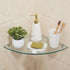 3 Pack Kingrol Glass Bathroom Shower Shelves, Extra Thick Wall Mounted Shelves, Clear Floating Corner Shelves