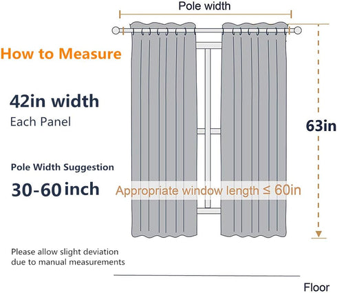 SINGINGLORY Navy Blue Blackout Curtains - 42 x 63 Inches Long Panels Set of 2 Linen Textured Thermal Insulated