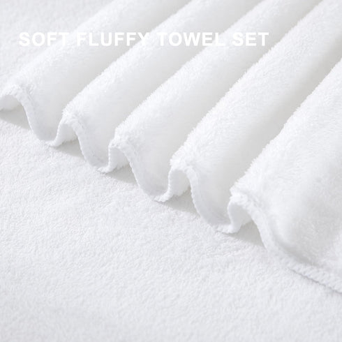 8 Set |2 Sheet,2 Towels,4 Set Piece Bathroom Towel White Oversized Large Bath Towels Hand Washcloths|Ultra Soft