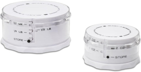 KitchenArt Adjust-A-Burger Press Set, 2-Piece, Plastic, White