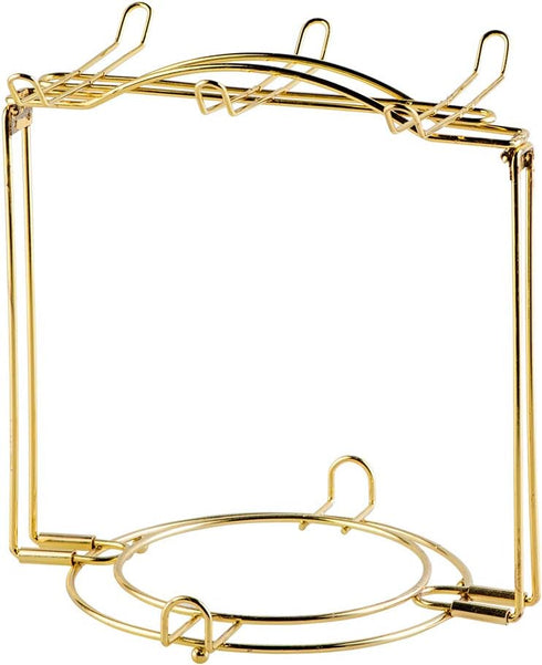 YOLIFE Gold Tea Cup Holder Display Stand - Metal Rack for 6 Cups and Saucers, Foldable Organizer