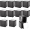 WOPPLXY 12 Pack Minimalist Black Square Metal Tea Tins, 3 Oz Loose