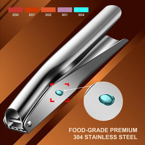 Premium Garlic Crusher in Stainless Steel - Effortless, Leak-Proof, and Dishwasher Safe!