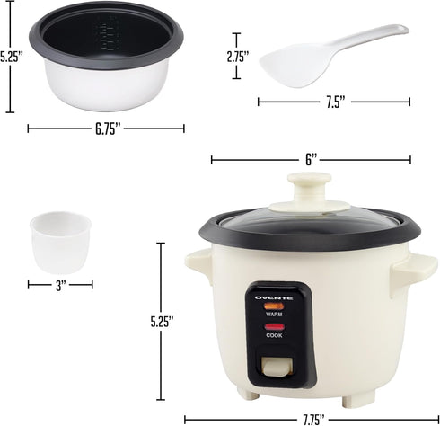 OVENTE Electric Rice Cooker, Non-Stick Aluminium Pot, Automatic Keep Warm, 4-Cup Cooked Rice