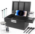 Large Black Bamboo Box with Combination Lock, Decorative Storage Box with Detachable Compartment and Jars