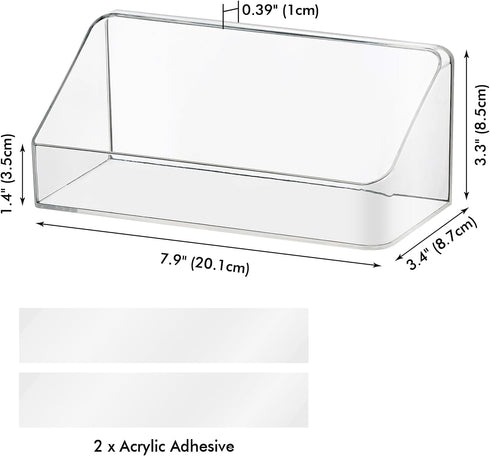 Poeland Wall Mounted Storage Organizer - No Drilling Bathroom Shelf, Clear Storage Box for RV