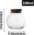 Clear Glass Bottle with Cork Stopper, Assorted Shapes, 1 Piece (Round Ball)