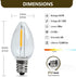 3 C7 Bulbs 3 Bulb Base String Christmas Village Light Accessory Cord with LED Light Universal Clip White Cord