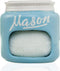 Blue Mason Jars Ceramic Sponge Holder, Kitchen Sink Organizer, Farmhouse Decor for Soap Dish & Scrubber