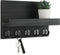 Key Holder for Wall, Decorative Key and Mail Holder with Shelf, Large Hooks for Bags, Coats, Umbrella – Paulownia Wood
